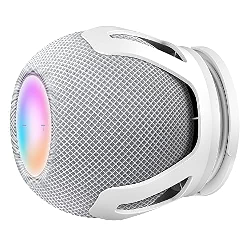 SPORTLINK Compatible with Homepod Mini Stand - Hidden Cable Management, Space Saving for HomePod Mini Wall Mount, No Muffled Sound, Glue Paste or Screw Fixed (White)