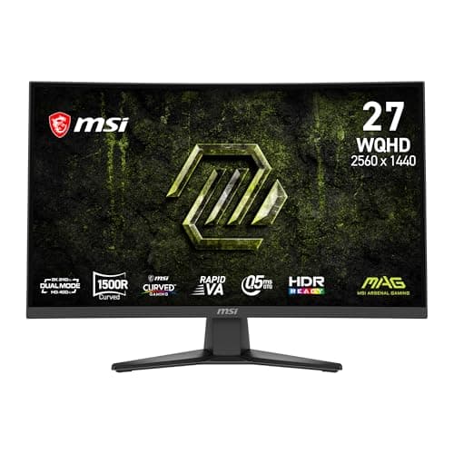 msi MAG 275CQDF X24 27-inch 2560 x 1440 (QHD) Gaming Monitor, 400Hz, Adaptive-Sync, HDR Ready, HDMI, VGA Port, VESA Mountable, Tilt, 4-Side Slim Bezel, 0.5ms, Black