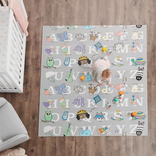 Regalo Extra Large, 77" x 71" Sensory & Learning My Play Mat, Award Winning Brand, Foldable & Reversable, Baby Crawling Mat, Waterproof