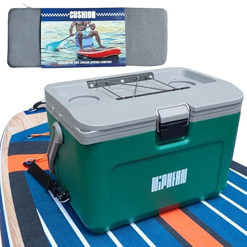 Niphean Paddle Board Cooler, 60-Hour Ice Retention Heavy-Duty Insulated Portable Hard Cooler with Handle Paddle Board Accessories D-Ring for SUP Kayak Camping Boating 16-Quart/15L