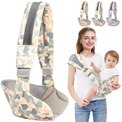 NARUTOO Baby Sling Carrier, Baby Carrier with Waist Support, Portable Ergonomic Toddler Carrier Sling, Adjustable Thick Baby Wrap Carrier for Newborn Up to 0-36 Month (Grey)