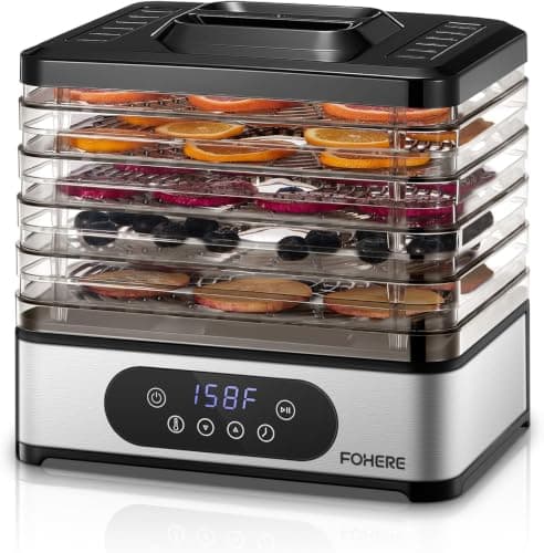 Food Dehydrator, 5 Tray Dehydrators for Jerky, Fruit, Herbs, Meat, 48H Timer, 400W