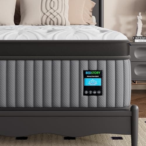 BedStory Double Mattress 12 Inch - Firm Mattress Full Size in a Box, Hybrid Matelas Pressure Relief & Extra Back Lumbar Support, Hotel-Quality Memory Foam & Pocket Spring - Fiberglass Free