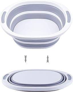 Collapsible Portable Wash Basin and Chop Board Sink for RV Trailers Camping - Foldable Dishpan Tub