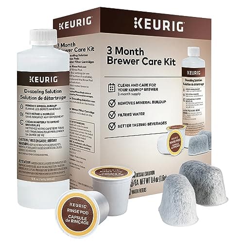 Keurig 3-Month Brewer Maintenance Kit, Includes Descaling Solution, Water Filter Cartridges & Rinse Pods, 7 Count
