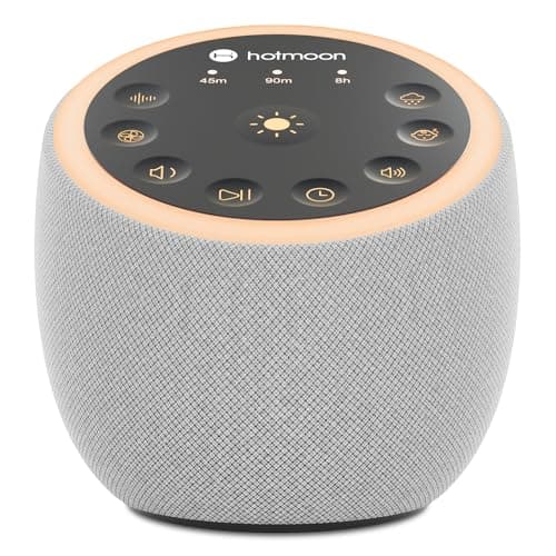 Hotmoon Sound Machine for Sleep, Cocoon 2 White Noise Sound Machine with 40 Relaxing Sounds, Dual-Speaker & Timer, 8 Night Light, Pink Brown Green Noise for Sleeping Adults, Office Privacy, Plug-in