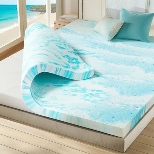 Sweetcrispy Twin XL Memory Foam Mattress Topper, 3 Inch Thick Gel Infused Bed Toppers for Twin XL Size Bed, Soft Mattress Pads Breathable for Sleeper Sofa, RV, Camper, Blue