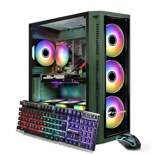 STGAubron Gaming PC Desktop Computer, Intel Core i7-8700 up to 4.6G, GeForce RTX 2060S 8G, 32GB DDR4, 2TB SSD, WiFi 6, BT 5.0, RGB Fan x 6,Windows 11 Home