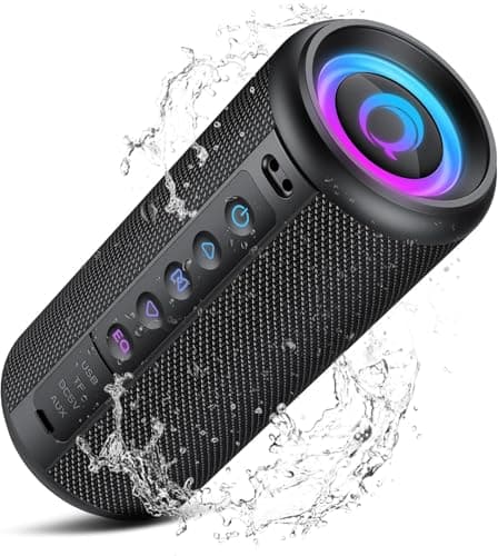 Portable Bluetooth Speaker, 2026 Bluetooth 5.4 Speaker Wireless with 4 RGB Lights, 20W Loud Stereo Sound, TWS Pairing, 3 EQ Modes, Built-in Mic, IP7 Waterproof 20H Outdoor Speaker for Party Travel