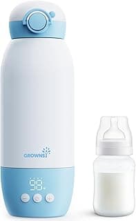 Portable Baby Bottle Warmer for Travel – 600mL (20oz) Large Capacity, Fast Heating/Charging, LCD Adjustable Temp & 24H Smart Keep Warm, Cordless Milk Warmer with Dual Heating for Breast Milk & Water /Formula, for All-Day Feeding,Long Battery Life
