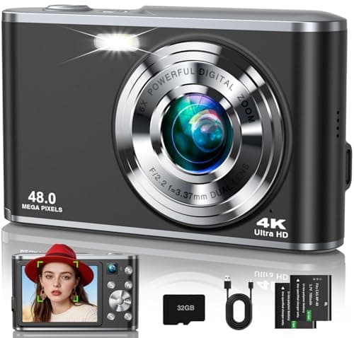 4K Digital Camera, Autofocus Cameras for Photography Point and Shoot Camera