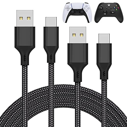 2 Pack 10FT/3M Charger Charging Cable for PS5/Xbox Series X/S Controller/Switch 2 Console, Replacement USB Charging Cord Nylon Braided Type-C Ports Accessories for Playstation 5/Switch 2/Xbox Series X