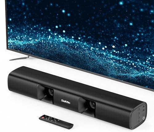 Saiyin Sound Bar for Smart TV,50W Powerful Sound Bar with Crystal Clear Dialogue & Enhanced Bass | 17-Inch Compact Soundbar for TV with Bluetooth 5.3, Optical & AUX,for Smart TVs, PC, Projector