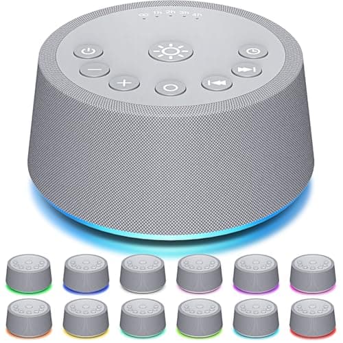SoundLegend White Noise Sleep Sound Machines 25 Sounds 10 Colors Light 32-Level Volume 5 Timers for Home Travel Gift Adjustable Brightness Memory Function Compact