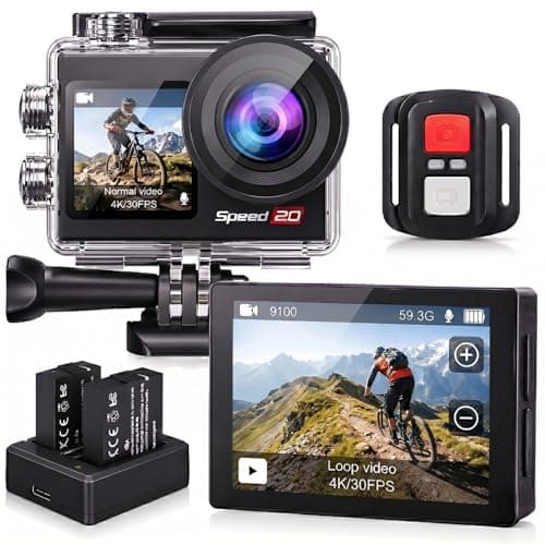 Action Camera 4K 30FPS Underwater Camera, Speed 20 Waterproof Camera Underwater 131FT, with Stabilization 5X Zoom 170° Wide Angle