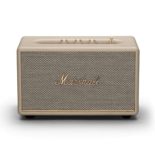 Marshall Acton III Bluetooth Home Speaker - Plug-in Bluetooth Speaker | Loud Stereo Sound with Bass and Treble Controls | 3.5 mm Aux Input - Cream