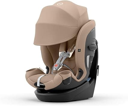 Cybex Callisto G 360 Rotating All-in-One Convertible Car Seat, SafeLock 1-Time Seat Belt Installation for Fast, Secure Setup, Side Impact Protection, SensorSafe – Almond Beige