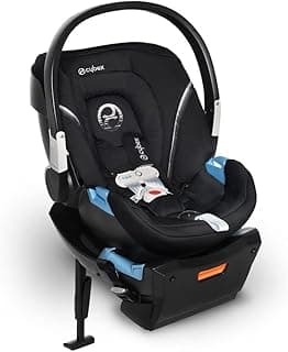 Cybex Aton 2 Infant Car Seat – Slim Fit, Ultra Lightweight, SensorSafe Technology, Load Leg Base, Travel System Compatible, Lavastone Black