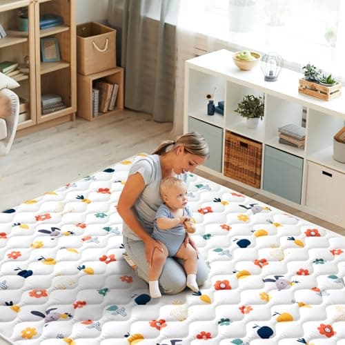 Odorless Premium Foam Foldable Baby Play Mat 71" X 59", Extra Large Thicker Activity Playmats for Babies,Toddlers, Infants, Soft Baby Mat for Floor,Play & Tummy Time,Machine Washable for Easy Care.