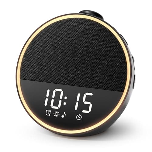 Narelu White Noise Machine - Alarm Clock Sound Machine, Night Light, 30 Soothing Sounds, 10 Gentle Alarms, Screen-Free Sleep Routine, Sleep Aid Sound Machine for Adults Baby Kids, Travel(Black)