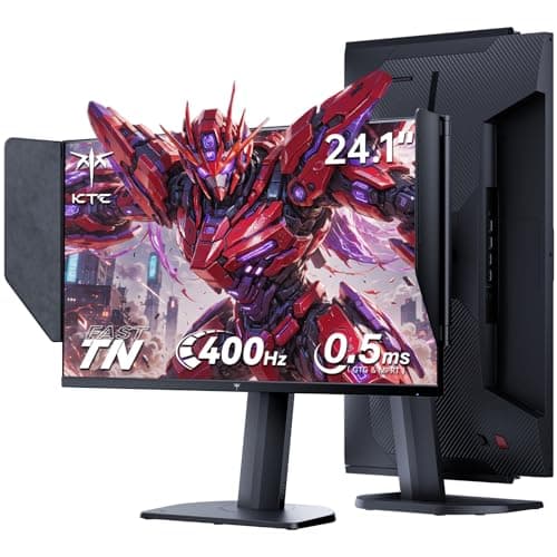 KTC 24.1 Inch 400Hz Gaming Monitor, FHD Fast TN PC Monitor with Shielding Hood, 0.5ms (GTG & MPRT), Adaptive Sync/AMD FreeSync, DAC, 125% sRGB, HDMI/DP, Tilt Swivel Pivot Height Adjustment, VESA, 25M1