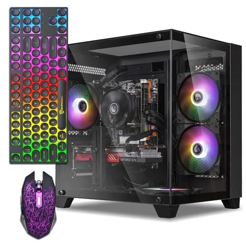 ZER-LON Gaming PC Desktop Computer, Intel Core I7 up to 3.9GHz, Radeon RX 550 4GB GDDR5, 16G RAM, 512GB NVME SSD, WiFi 5.0, Prebuilt Gaming PC Tower Computer with 5 RGB Fan