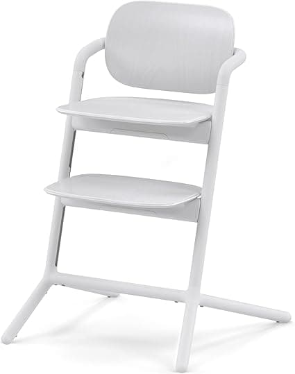 Cybex LEMO 2 Convertible High Chair, Grows with Child up to 209 lbs, One-Hand Height and Depth Adjustment, Anti-Tip Wheels Safety Feature - All White