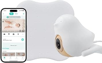 CuboAi Sleep Safety Bundle for Proactive Safety Alerts & Breathing Motion Detection: 2.5K QHD Night Vision WiFi Baby Monitor Camera, 2-way Audio, Temperature & Humidity Sensor, Lullabies & App Control