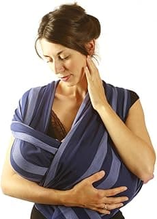 Chimparoo Baby Wrap Carrier, 100% Organic Cotton Baby Woven Wrap for Newborn to Toddler, Comfortable & Adjustable Hip-Healthy Wrap - Holds up to 15.8 kg (BLUE AZUR)