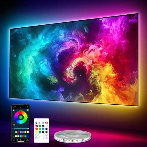 16.4FT LED Lights for TV - ICRGB TV LED Backlight Kit for 55-75 Inch, Work with APP & Remote Control, Music Sync TV LED Lights, TVs Lights Behind, USB Powered