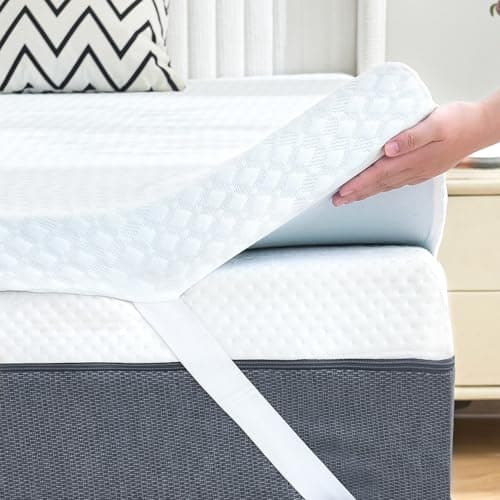 2 Inch Cooling Gel Memory Foam Mattress Topper Queen Size, Ventilated Slow Rebound Pad for Back Pain Relief, Bed Topper with Removable Soft Cover, CertiPUR-US Certified