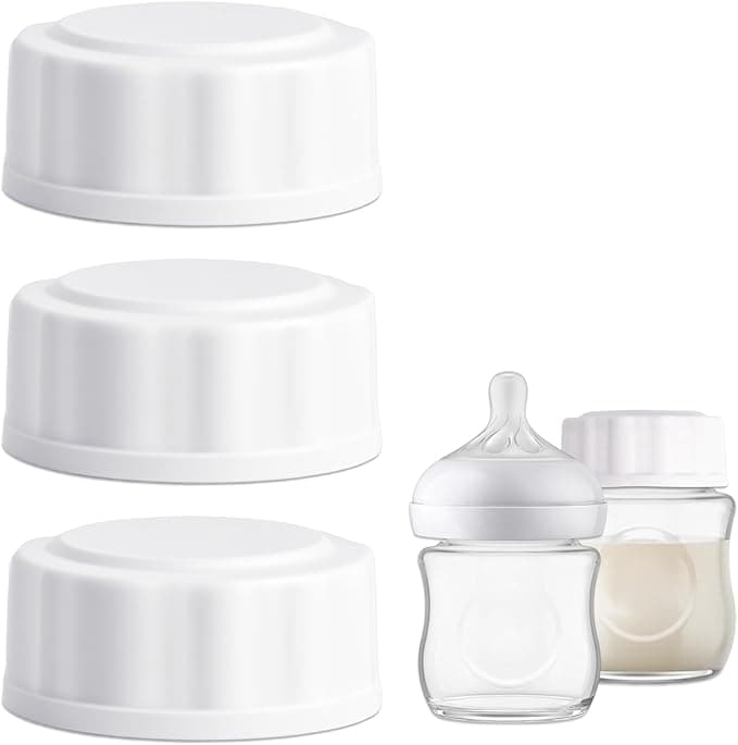 3 Pcs Travel Bottle Caps for Philips Avent Wide-Mouth Glass Plastic Baby Bottle Lids Cover Replacement