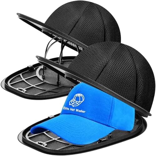 Eiito Hat Washer Cage, 2 Pack Black Ball Cap Washer for Adult & Kids