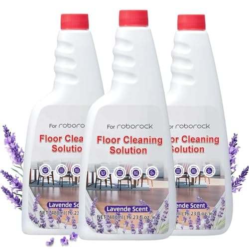 Vacbeuta Floor Solution for Roborock Floor Cleaning Solution, Residue & Streak Free Deep Clean for Hardwood, Compatible with Roborock Saros 10/10R/Z70, Q7 Q8 Q10 S7 S8 Qrevo Series 3 Pack (Lavender)