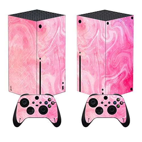 PlayVital Psychedelic Pink Custom Vinyl Skins for Xbox Series X, Wrap Decal Cover Stickers for Xbox Series X Console Controller