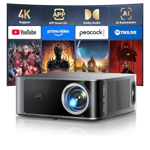 [4K Support/36W Dolby Audio/APPs] Smart-Projector-4K with WiFi6 and 2-Way Bluetooth, AI Auto Focus Projector, HDR10, TOPTRO X9 Outdoor Movie Proyector Compatible with Netflix/YouTube/Prime Video