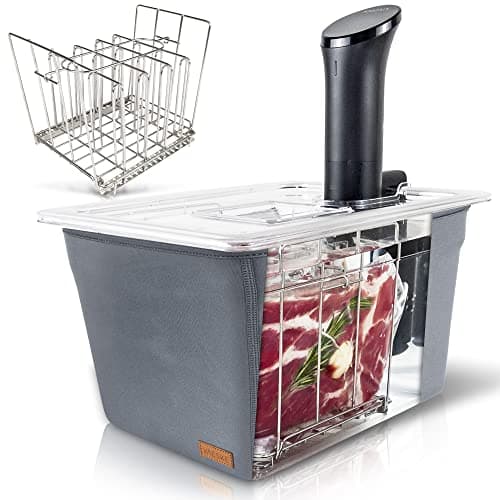 Väeske 12 QT Sous Vide Container Set with Rack (Insulating Sleeve + Rack)