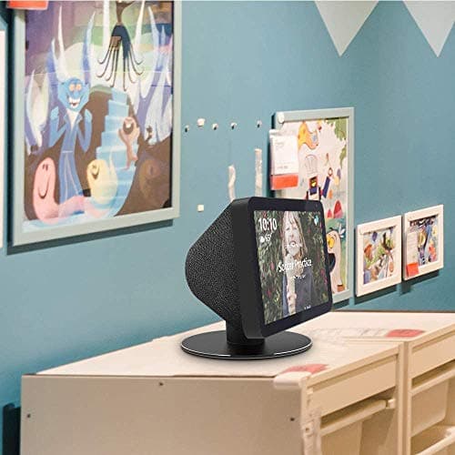 Adjustable Magnetic Stand for Echo Show 8 (1st & 2nd Gen, 2021) – 360° Tilt Aluminum Holder with Sturdy Rare Earth Base, Non-Slip Desk & Bedside Stand for Kitchen, Office, Night Table