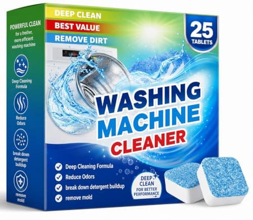 Karuka Washing Machine Cleaning Tablets 25 Count – Deep Cleaning Descaler for Front Load & Top Load Washers
