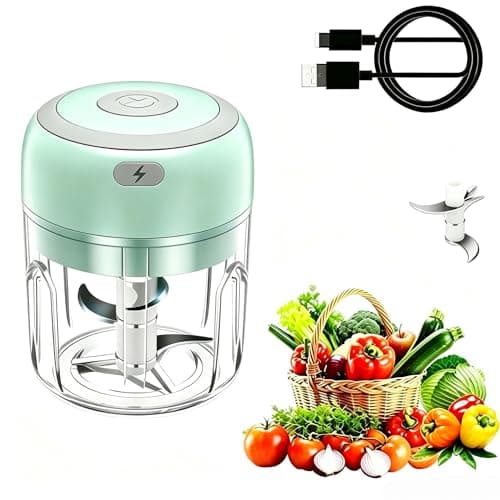 TTG Garlic Mincer, Mini Food Processor Vegetable Chopper, Pull String Hand Chop Machine for Onion Ginger Nuts, Small Garlic Crusher Kitchen Gadget, Dishwasher Safe