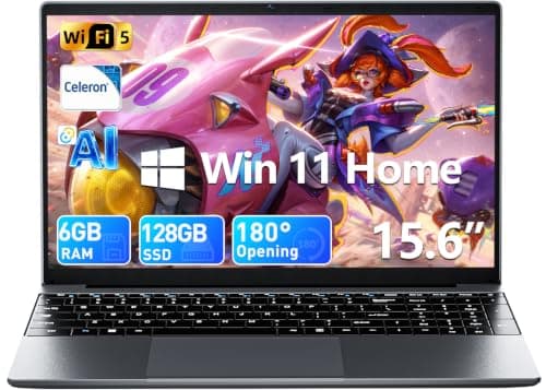 AKCHART 15.6 Inch AI Laptop with Office 365 6GB RAM 128GB SSD(Gray)