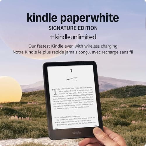 Amazon Kindle Paperwhite Signature Edition 32GB (newest model) – Fastest Kindle with auto-adjusting front light – Metallic Black + 3 Months Free Kindle Unlimited (with auto-renewal)