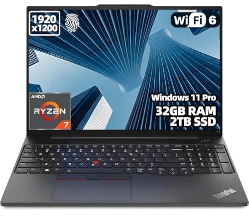 Lenovo ThinkPad E16 Business and Student Laptop, 16" WUXGA Display, AMD Ryzen 7 7735U, Radeon 660M, 32GB RAM, 2TB SSD, Backlit Keyboard, Thunderbolt 4, Wi-Fi 6, Windows 11 Pro