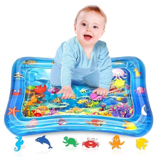 WEARXI Baby Toys, Tummy Time Mat Premium Baby Water Play Mat, Baby Essentials Shower Gifts, Baby Toys for Infants and Toddlers 3 to 24 Months, Encourages Baby’s Growth and Strength, Compact & Portable