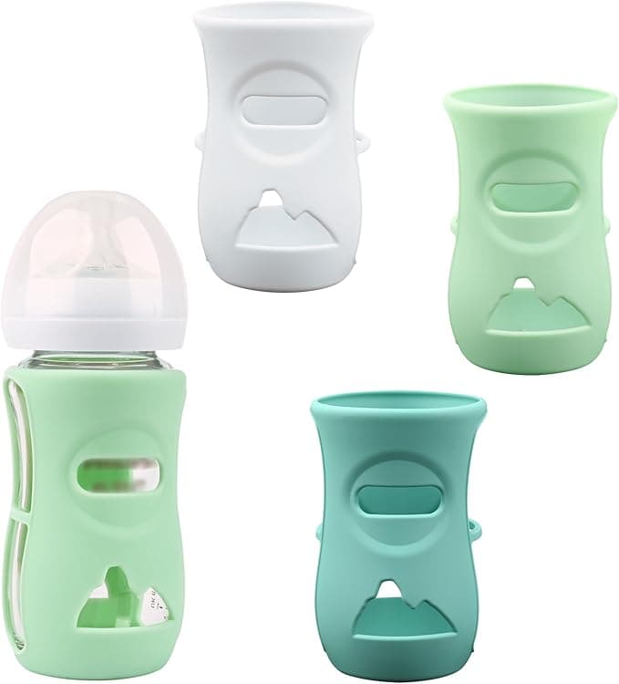 3 Pack Silicone Sleeves for Avent Natural Glass Baby Bottles, Anti Breakage Baby Bottle Holder, Compatible Philips AVENT Glass Natural Baby Bottle 8 oz, BPA Free