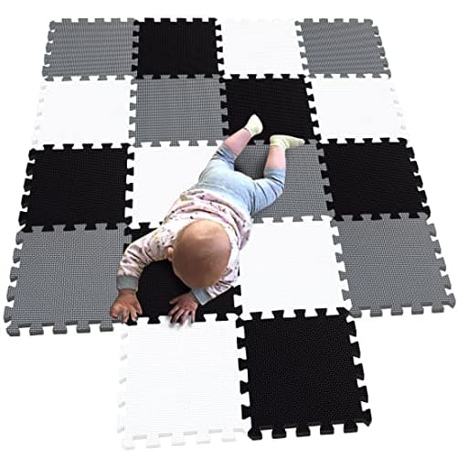 MQIAOHAM® 18 Pieces Puzzle Play Mats, Soft Baby Play Mat, Kids Interlocking Foam Floor Tiles, Carpet Playmats G301018-101104112