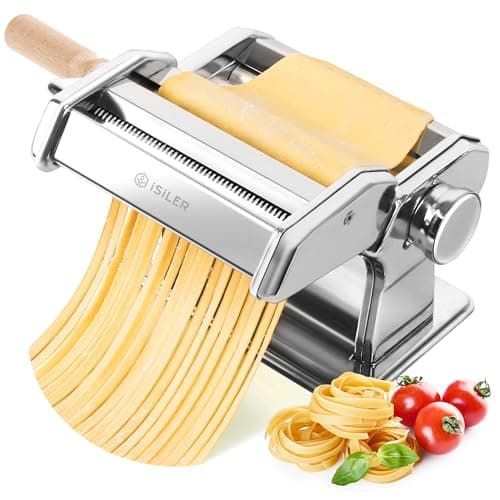 3-in-1 Pasta Maker, 9 Thickness Settings, Dough Rollers & 2 Size Cutters