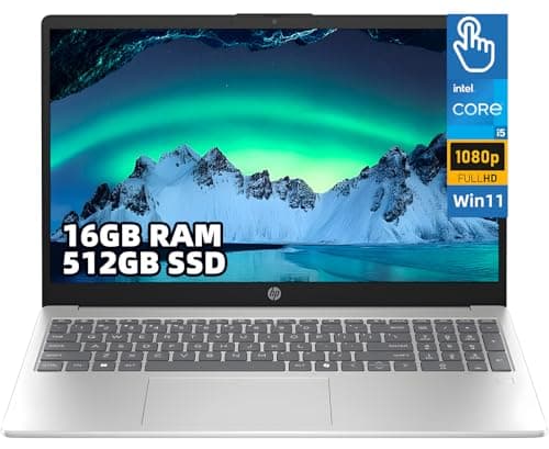 HP 15.6" FHD Touchscreen Business Laptop, Intel Core i5-1334U 10-Core, 16GB DDR4 RAM, 512GB SSD, Windows 11 Home, Wi-Fi 6, HDMI, USB-C, Webcam, Numeric Keypad, Lightweight Notebook for Office, Student