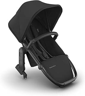 UPPAbaby RumbleSeat V3 Second Lower Seat - Compatible with Vista V2 and Vista V3 - All-Weather Seat + Magnetic Buckle – Adapters Included - Jake (Charcoal/Carbon Frame/Black Leather)