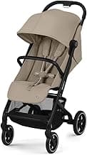 Cybex Beezy 2 Stroller - Lightweight Baby Stroller, Compact Fold, Compatible with all Cybex Infant Seats, Stands for Storage, Easy to Carry, Multiple Recline Positions, Travel Stroller - Almond Beige
